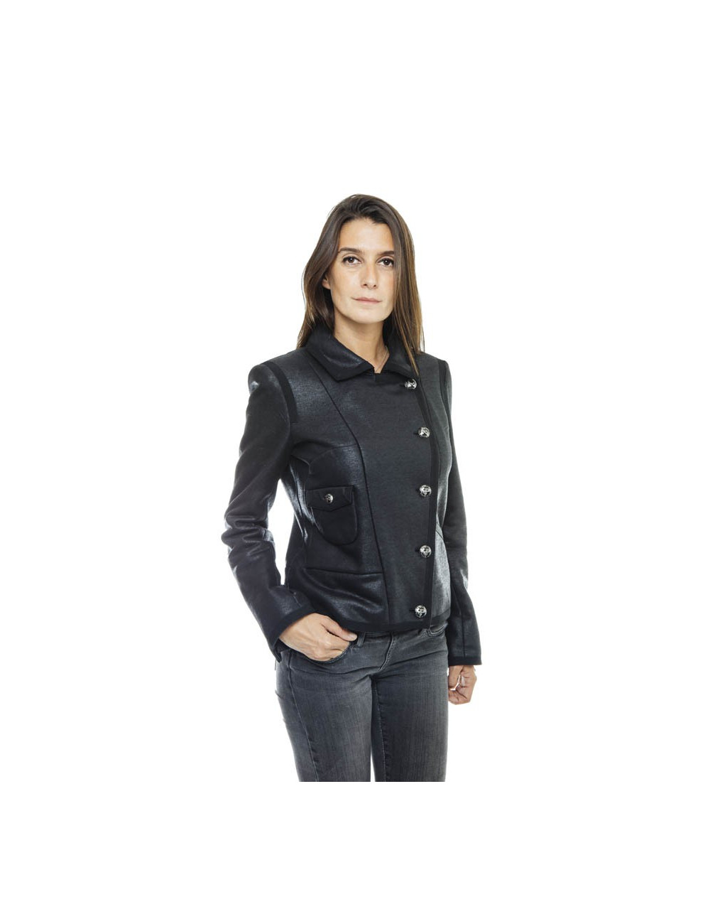 CHANEL 'Paris Los Angeles' Cruise Collection black cotton jacket Size 38FR