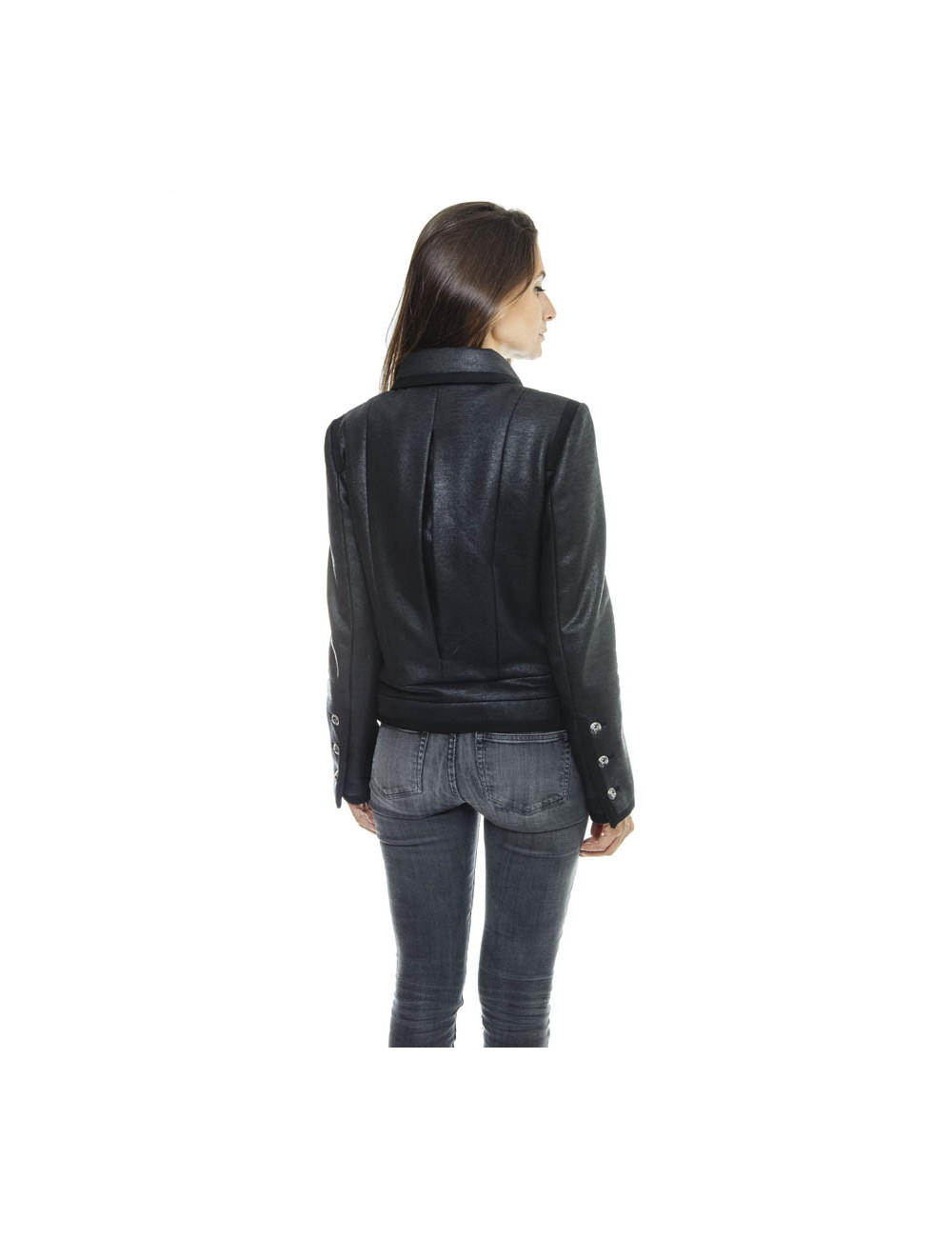 CHANEL 'Paris Los Angeles' Cruise Collection black cotton jacket Size 38FR