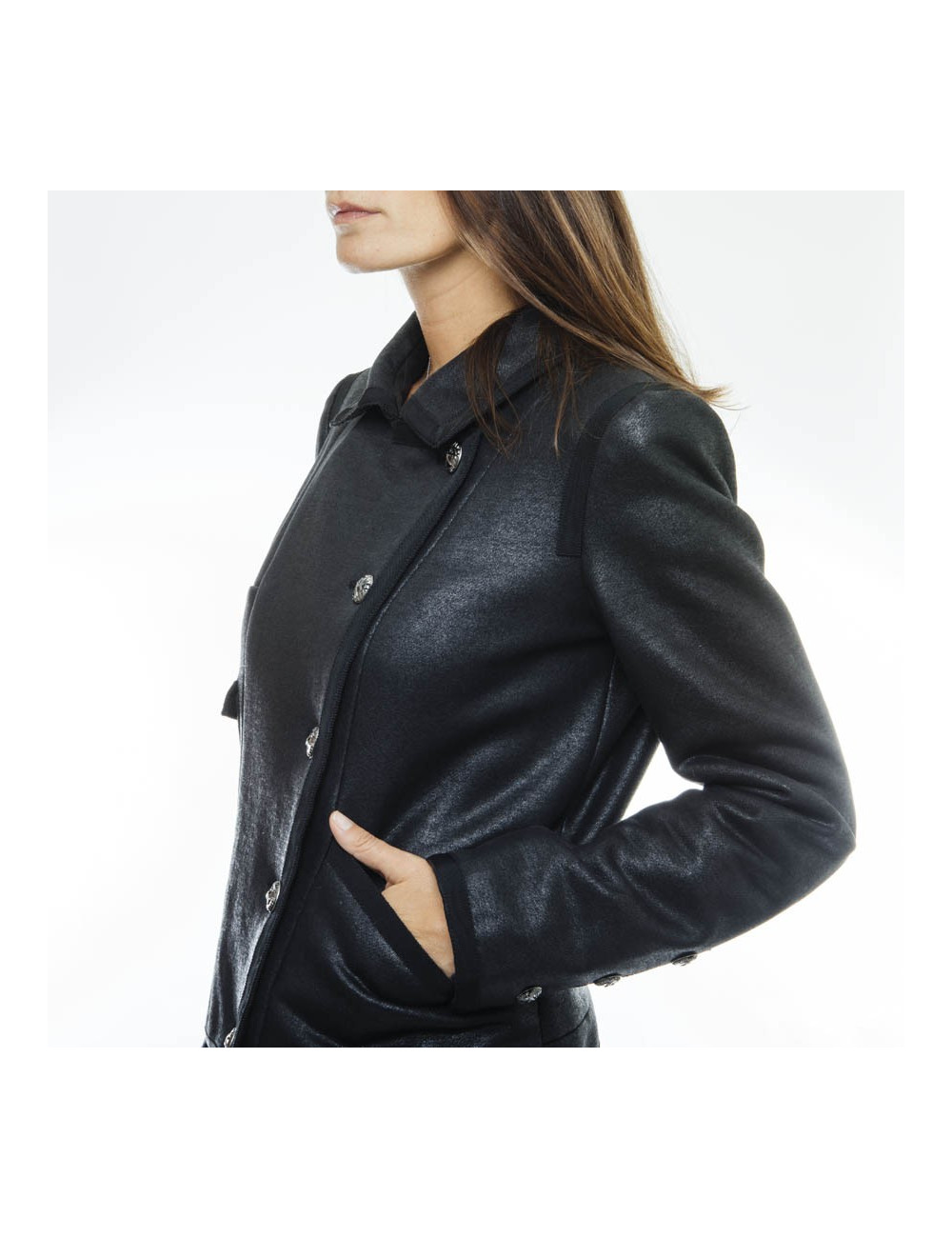 CHANEL 'Paris Los Angeles' Cruise Collection black cotton jacket Size 38FR