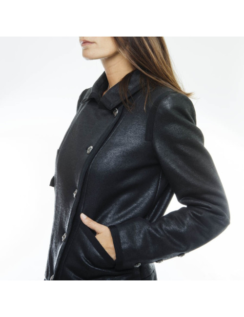 CHANEL 'Paris Los Angeles' Cruise Collection black cotton jacket Size 38FR