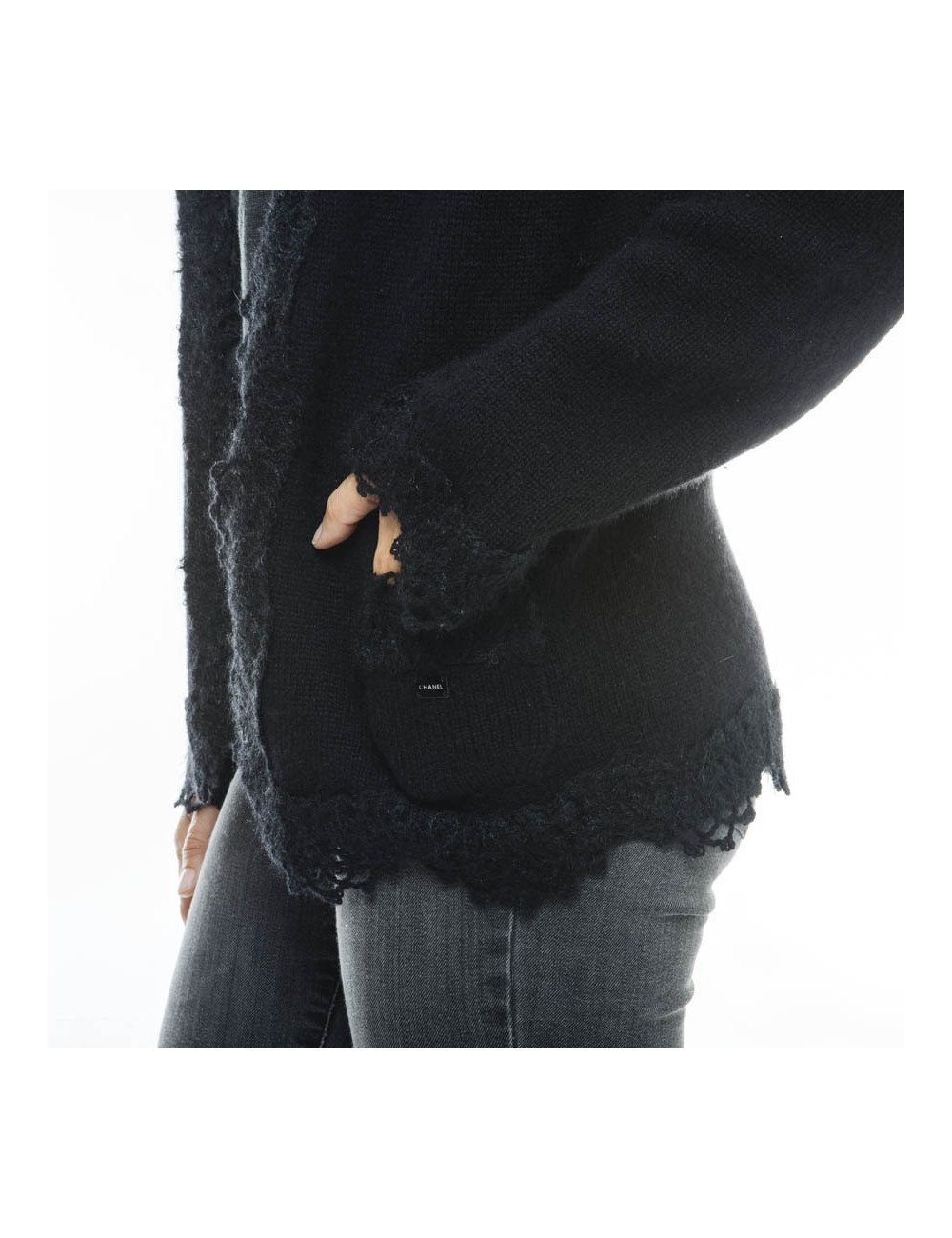 Gilet CHANEL en cachemire noir