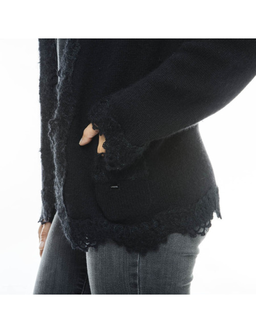 Gilet CHANEL en cachemire noir