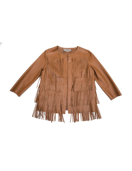 Veste T 40 IT/36FR REBECCA CORSI en cuir gold 