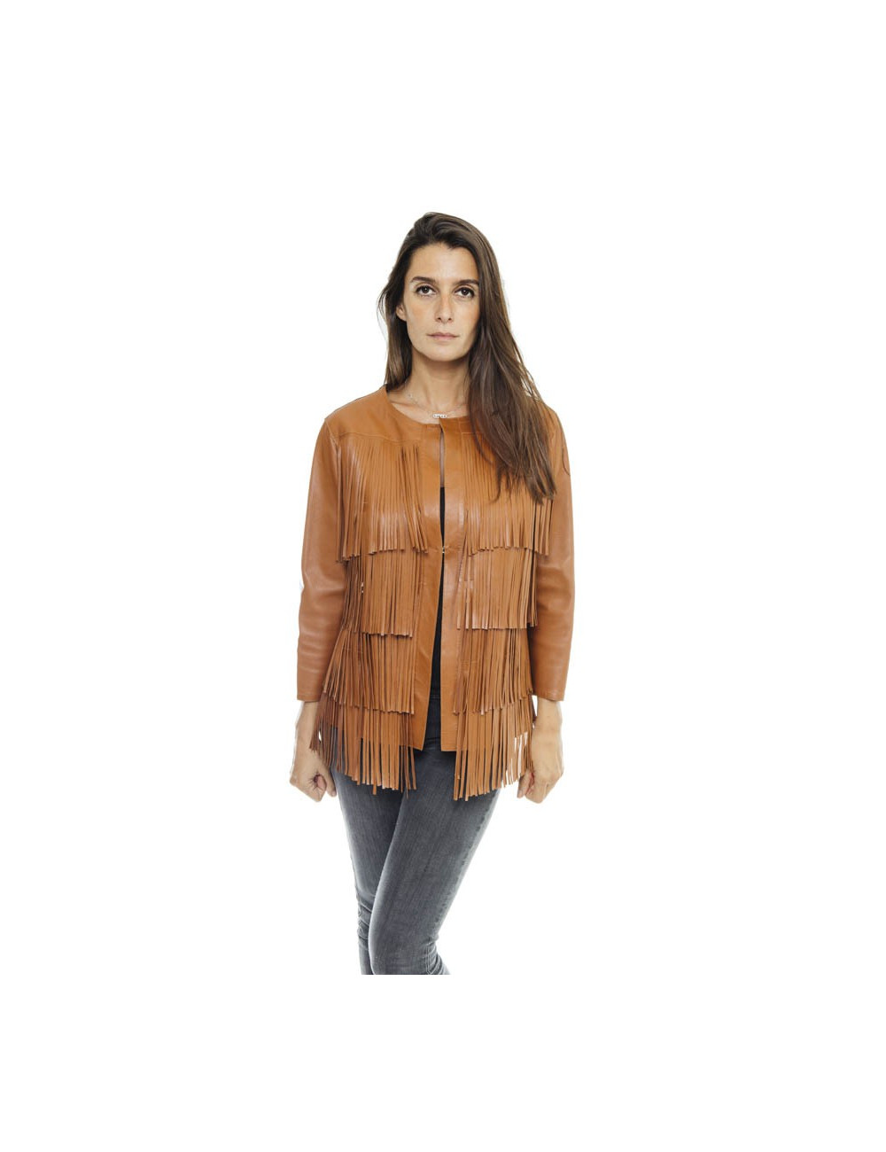 Veste T 40 IT/36FR REBECCA CORSI en cuir gold 