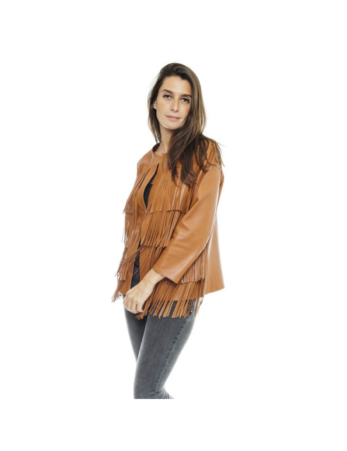 Veste en cuir gold  REBECCA CORSI T 40 IT/T36