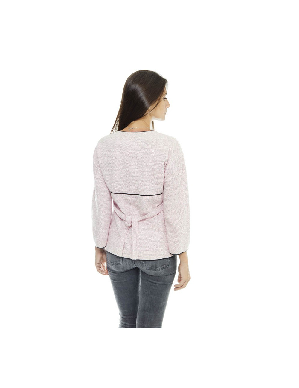 Chanel jacket "Les fonds marins" Size 38 in pale pink cotton tweed