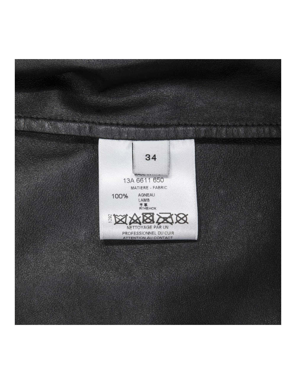 GIVENCHY blouse in black lamb leather size 34FR