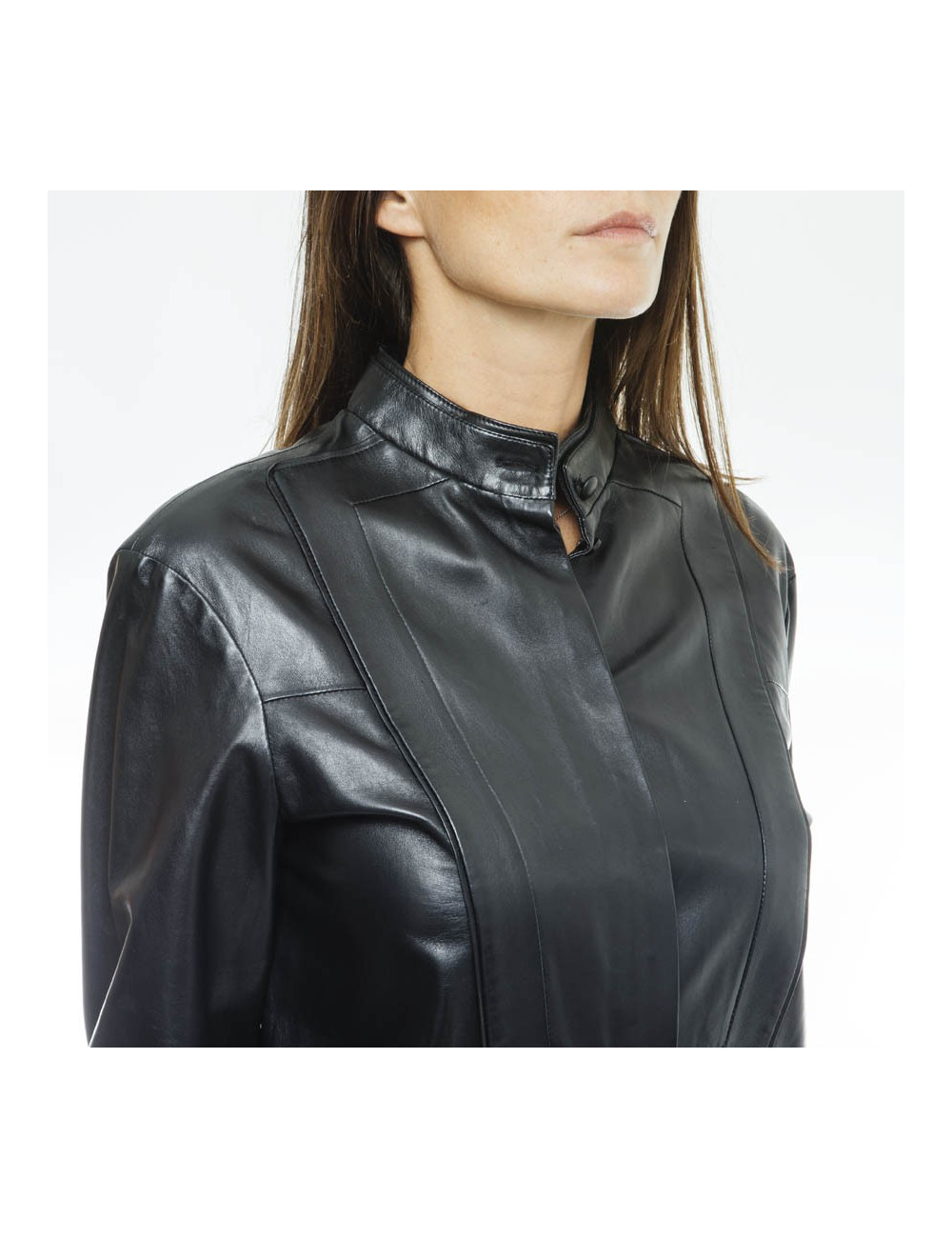 GIVENCHY blouse in black lamb leather size 34FR