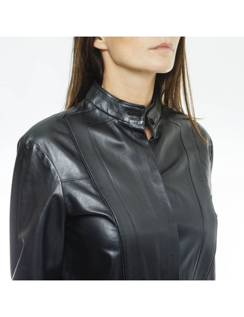 GIVENCHY blouse in black lamb leather size 34FR