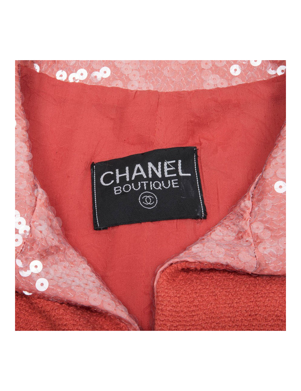 Veste CHANEL corail à sequins