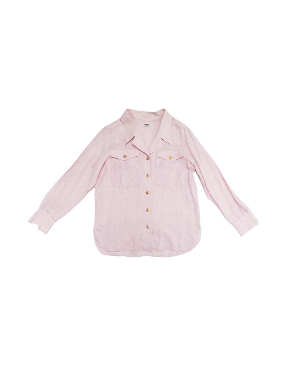 Chemise CHANEL T40 en lin rose