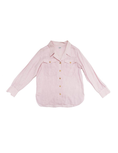 Chemise CHANEL T40 en lin rose