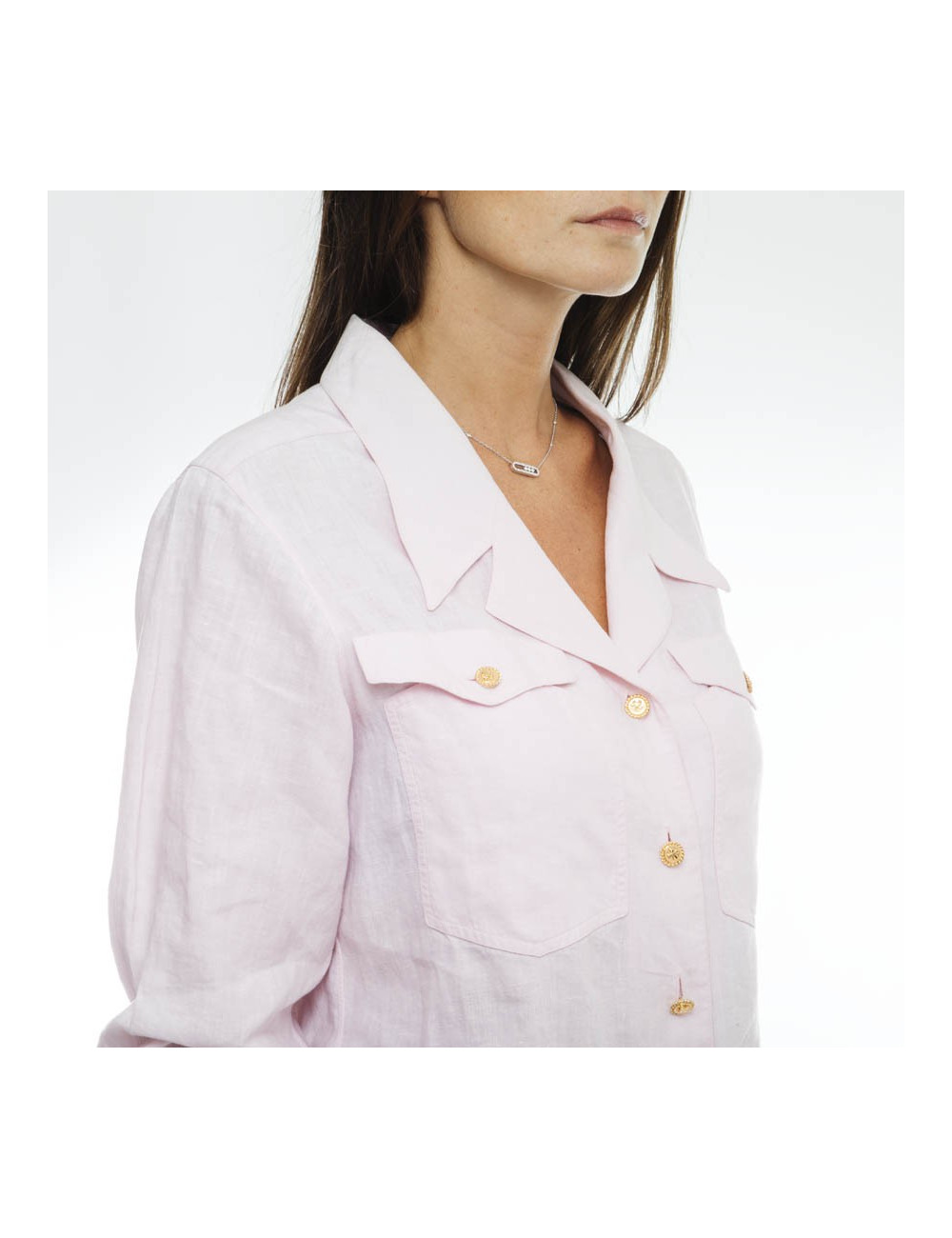 Chemise CHANEL T40 en lin rose