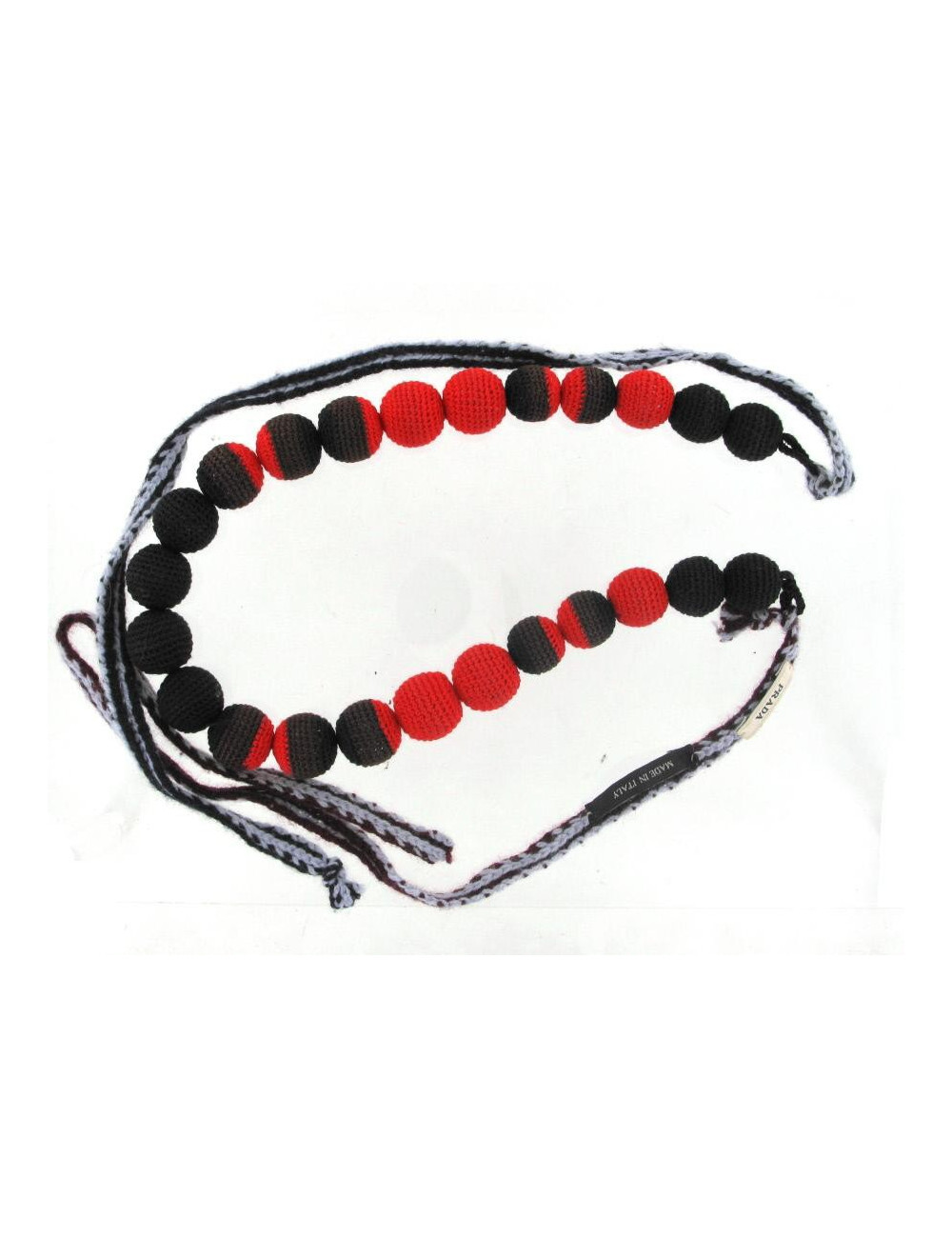 Sautoir PRADA billes de jersey 