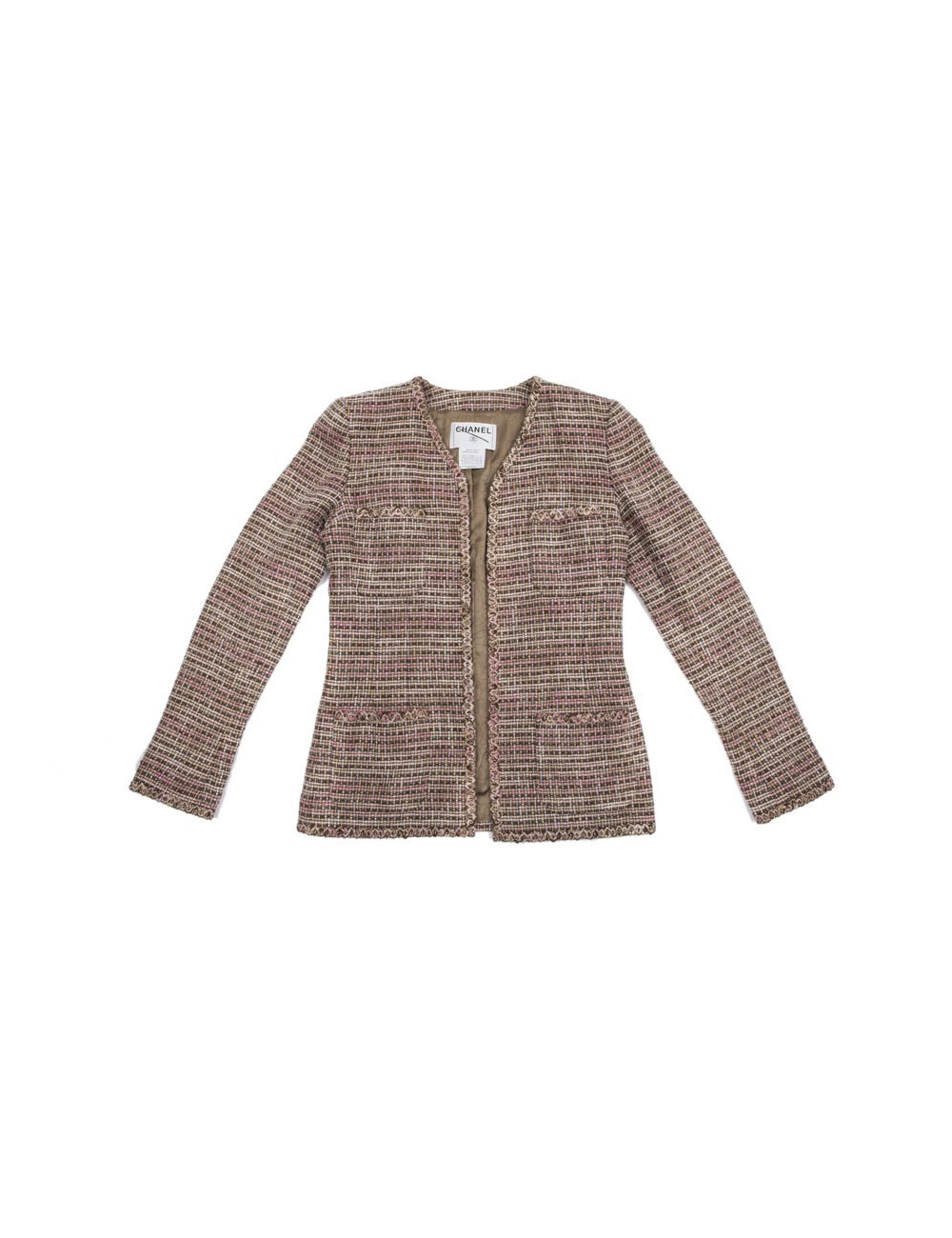 Veste CHANEL T 38 BEIGE ET ROSE