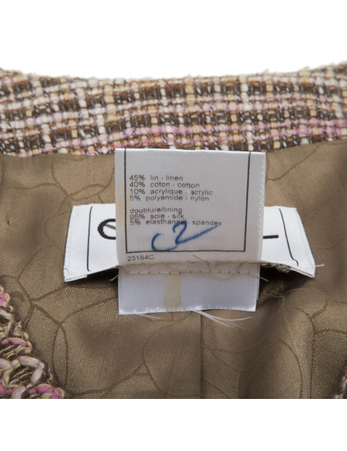 Veste CHANEL T 38 BEIGE ET ROSE