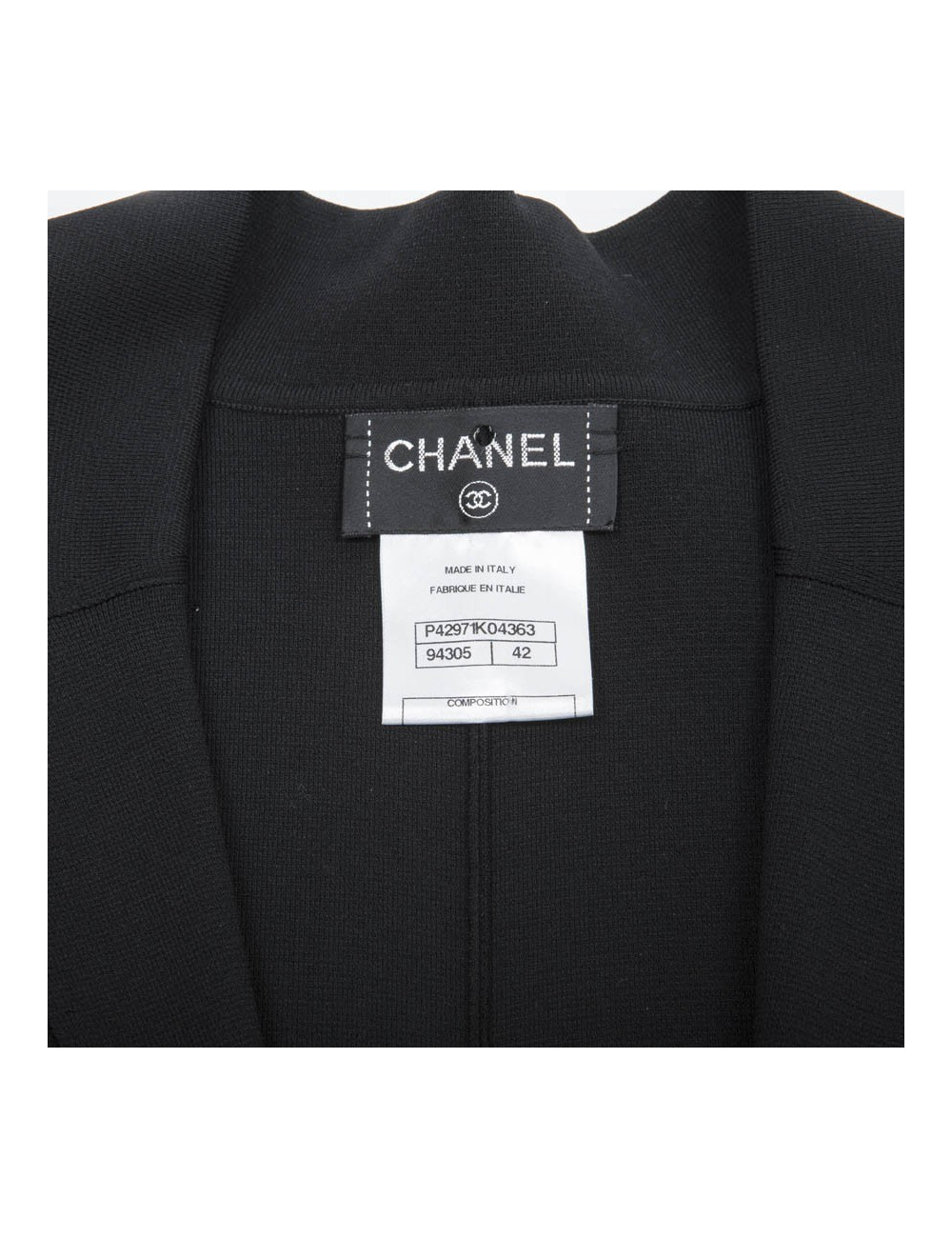 CHANEL Jacket in black stretch size 42FR