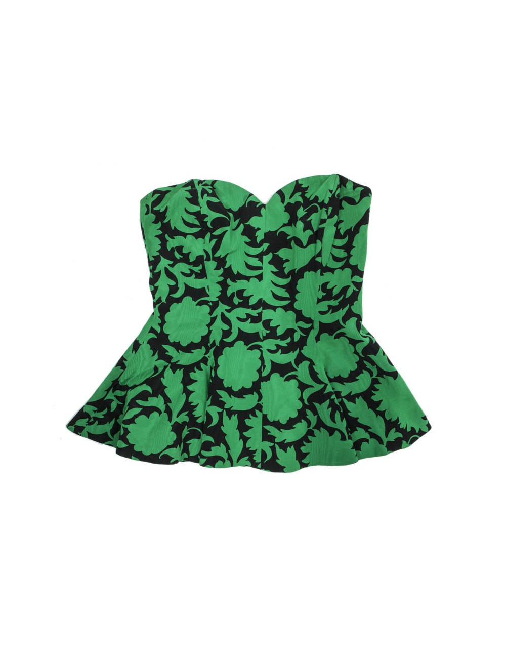 Bustier BALMAIN bicolore vert et noir T38