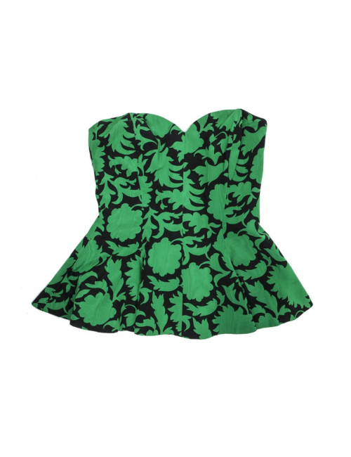 Bustier BALMAIN bicolore vert et noir T38