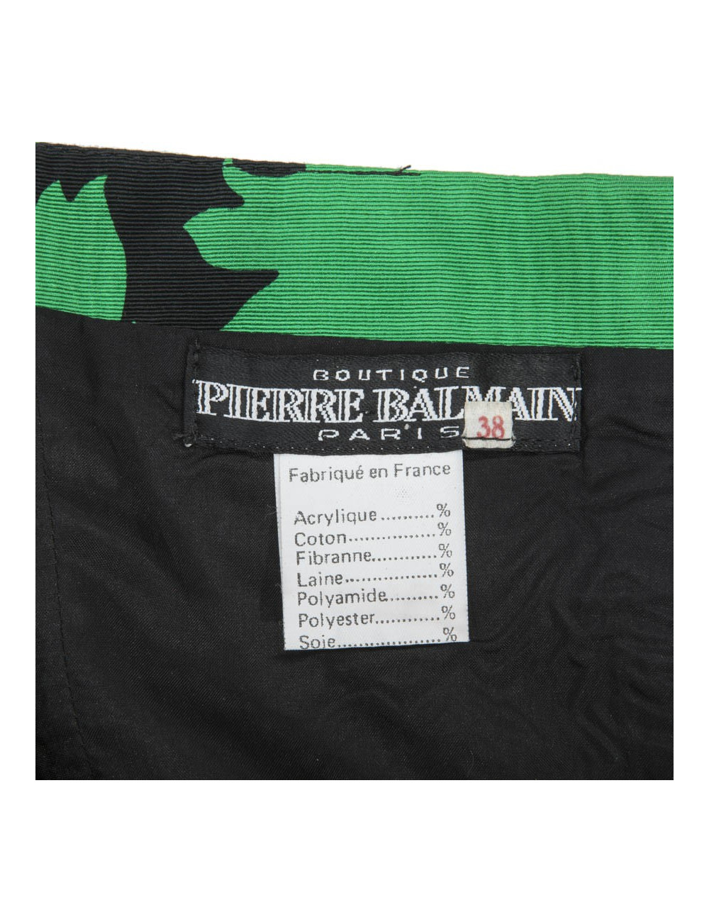 Bustier BALMAIN bicolore vert et noir T38