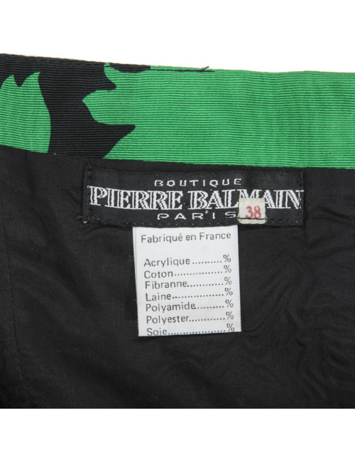 Bustier BALMAIN bicolore vert et noir T38