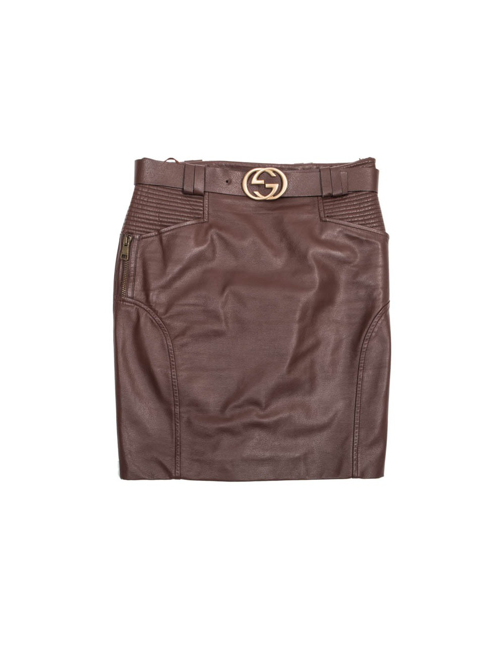 Jupe GUCCI t 42 IT/ 38 FR en cuir marron