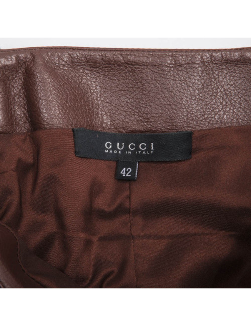 Jupe GUCCI t 42 IT/ 38 FR en cuir marron