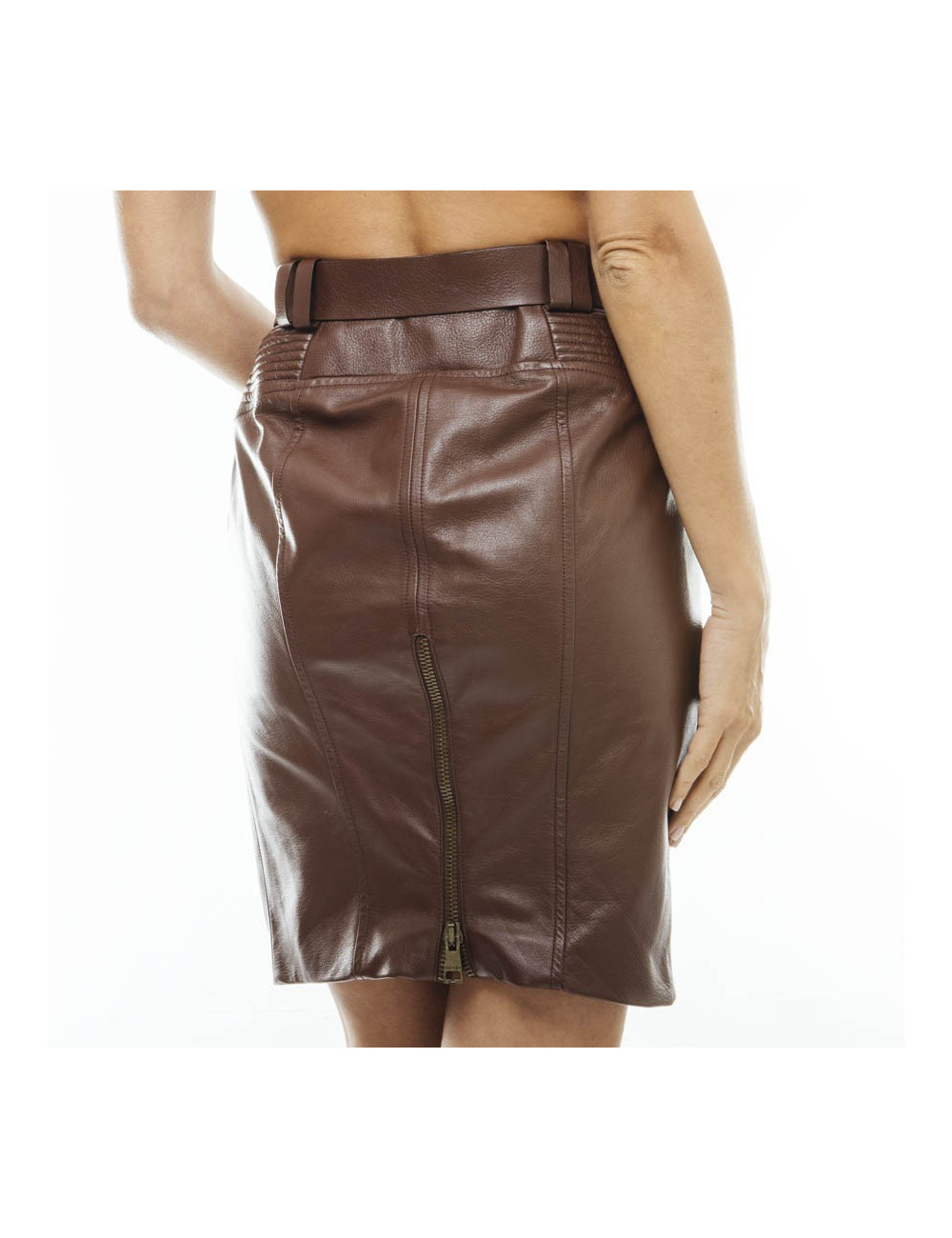 Jupe GUCCI t 42 IT/ 38 FR en cuir marron