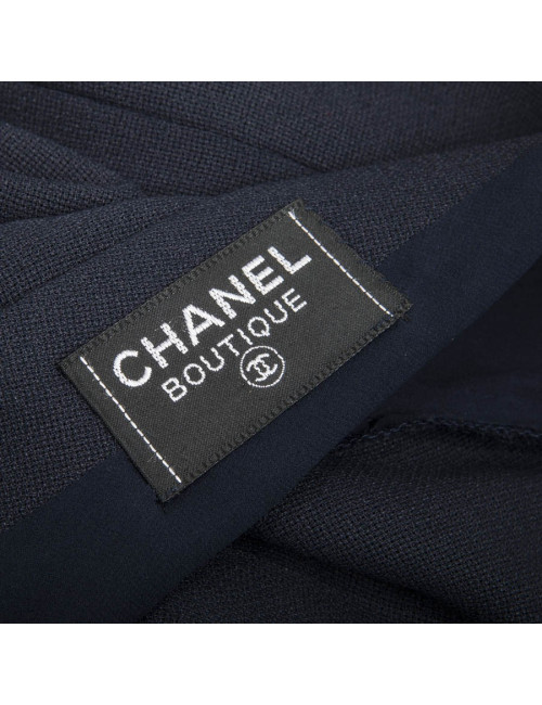 CHANEL wrap dress in blue navy fabric size 38FR
