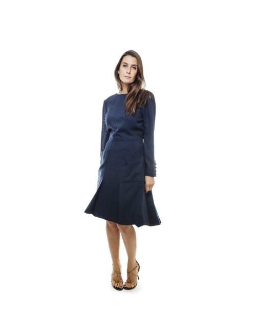 CHANEL wrap dress in blue navy fabric size 38FR