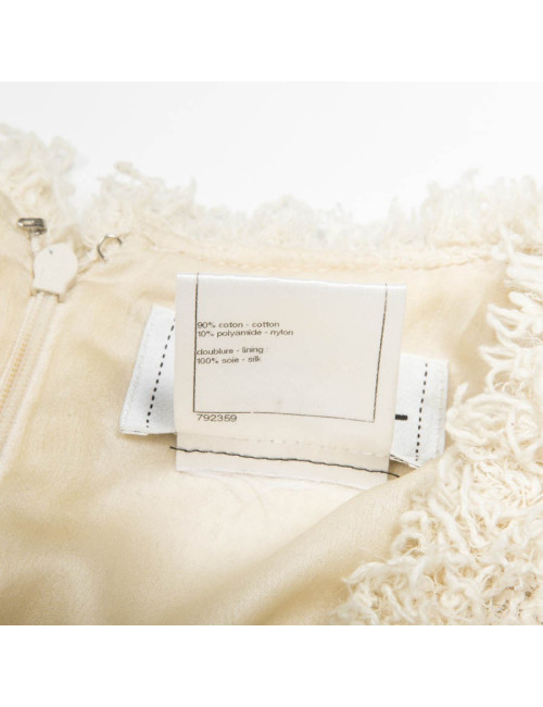 Robe CHANEL T 38 tweed beige