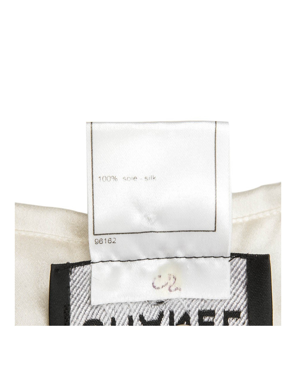 Robe CHANEL T 38 FR noire avec col blanc en soie