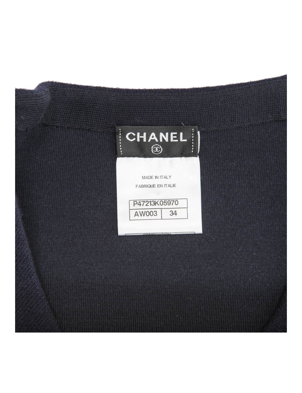 Robe t 34 CHANEL jersey de laine et cachemire