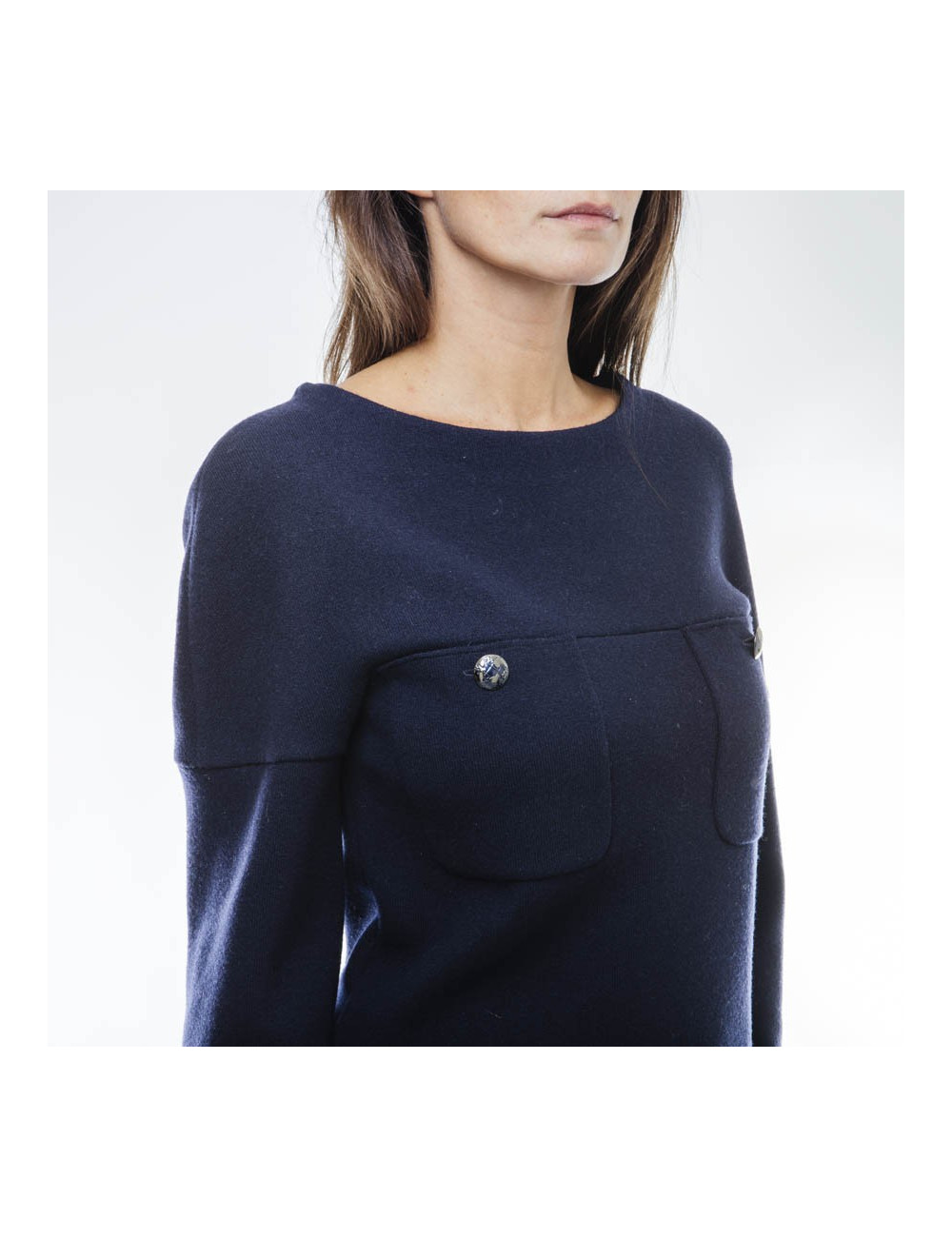 Robe t 34 CHANEL jersey de laine et cachemire