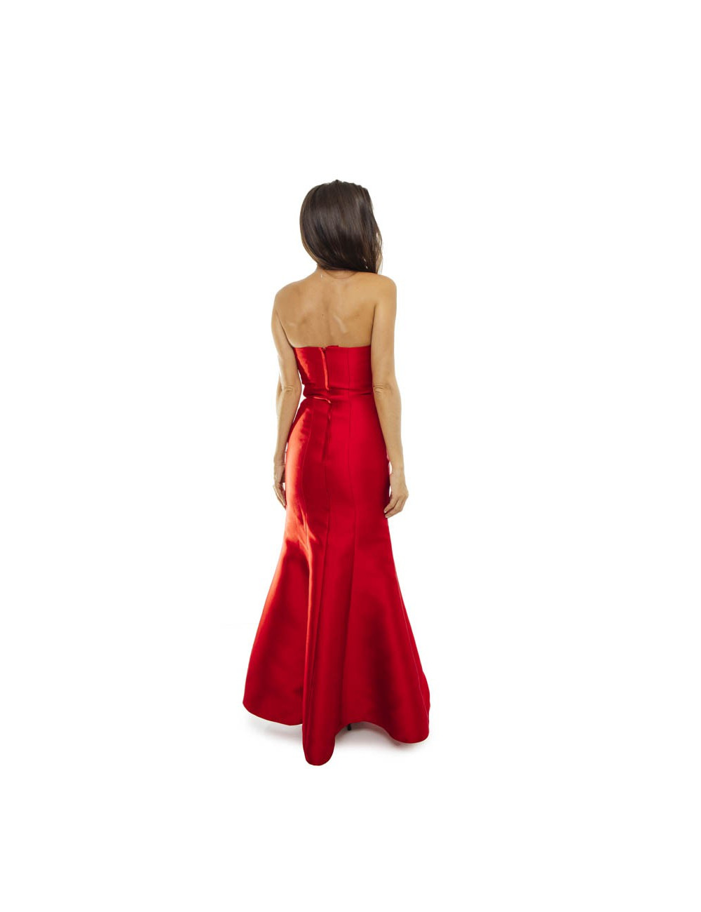 KAREN MILLEN T 34 red satin long evening gown
