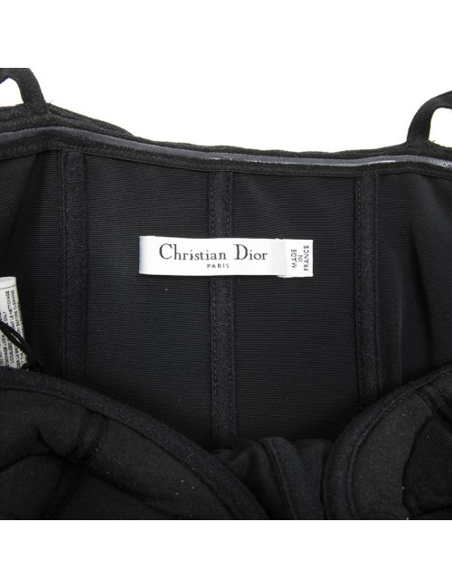 CHRISTIAN DIOR black cocktail dress with brilliants and pearls