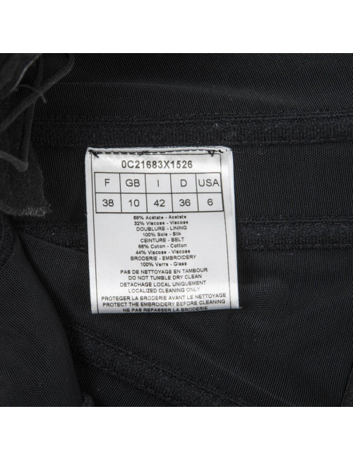 CHRISTIAN DIOR black cocktail dress with brilliants and pearls