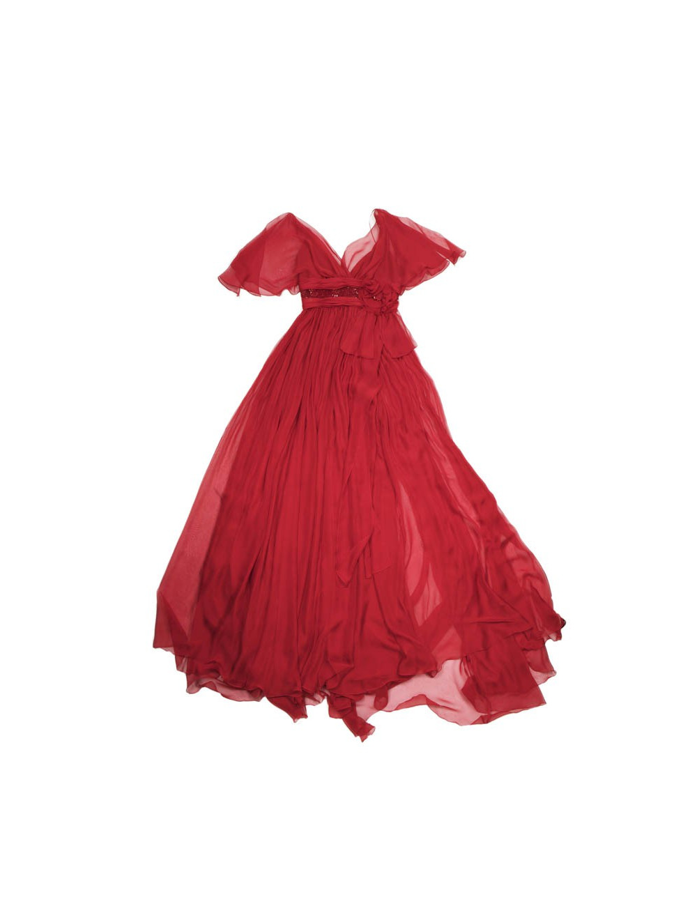 Robe du soir ELIE SAAB rouge en voile de soie