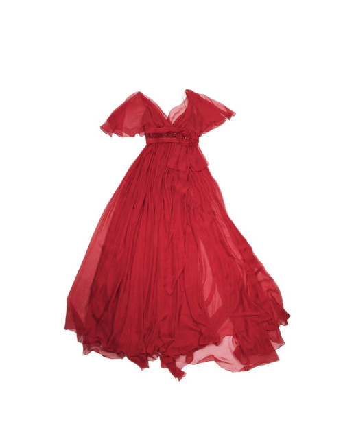 Robe du soir ELIE SAAB rouge en voile de soie