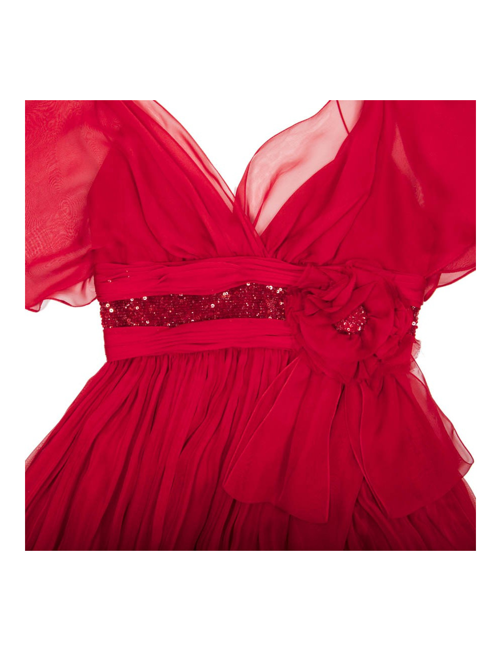 Robe du soir ELIE SAAB rouge en voile de soie