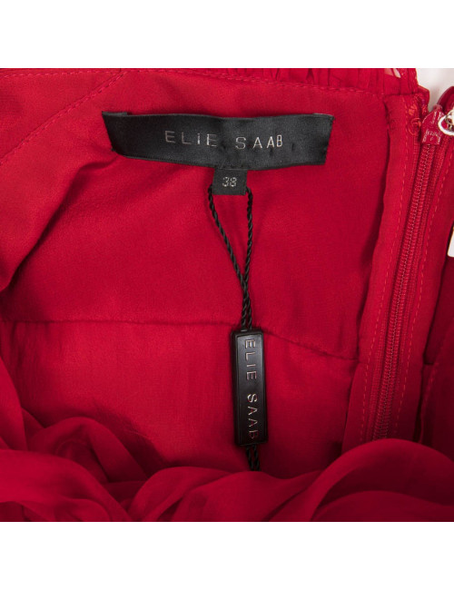 Robe du soir ELIE SAAB rouge en voile de soie