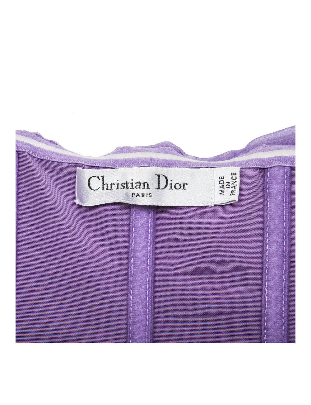 CHRISTIAN DIOR by JOHN GALLIANO evening gown in purple silk veil size 38FR