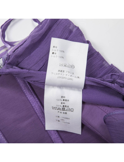 CHRISTIAN DIOR by JOHN GALLIANO evening gown in purple silk veil size 38FR