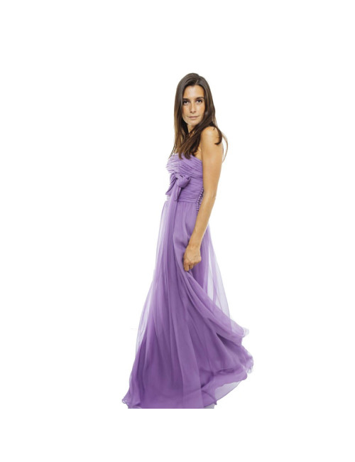 CHRISTIAN DIOR by JOHN GALLIANO evening gown in purple silk veil size 38FR