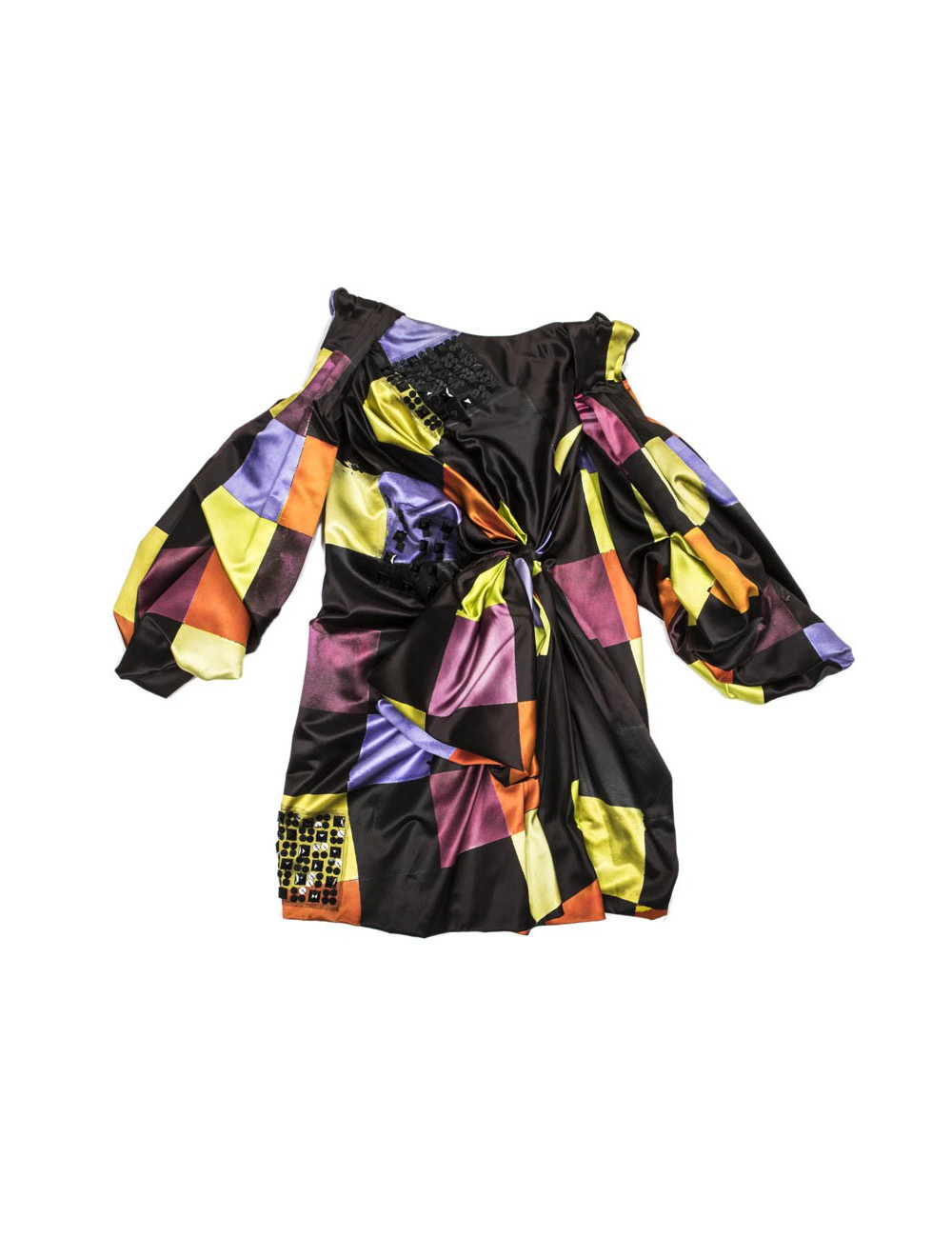 Robe Couture CHRISTIAN LACROIX satin multicolore T36