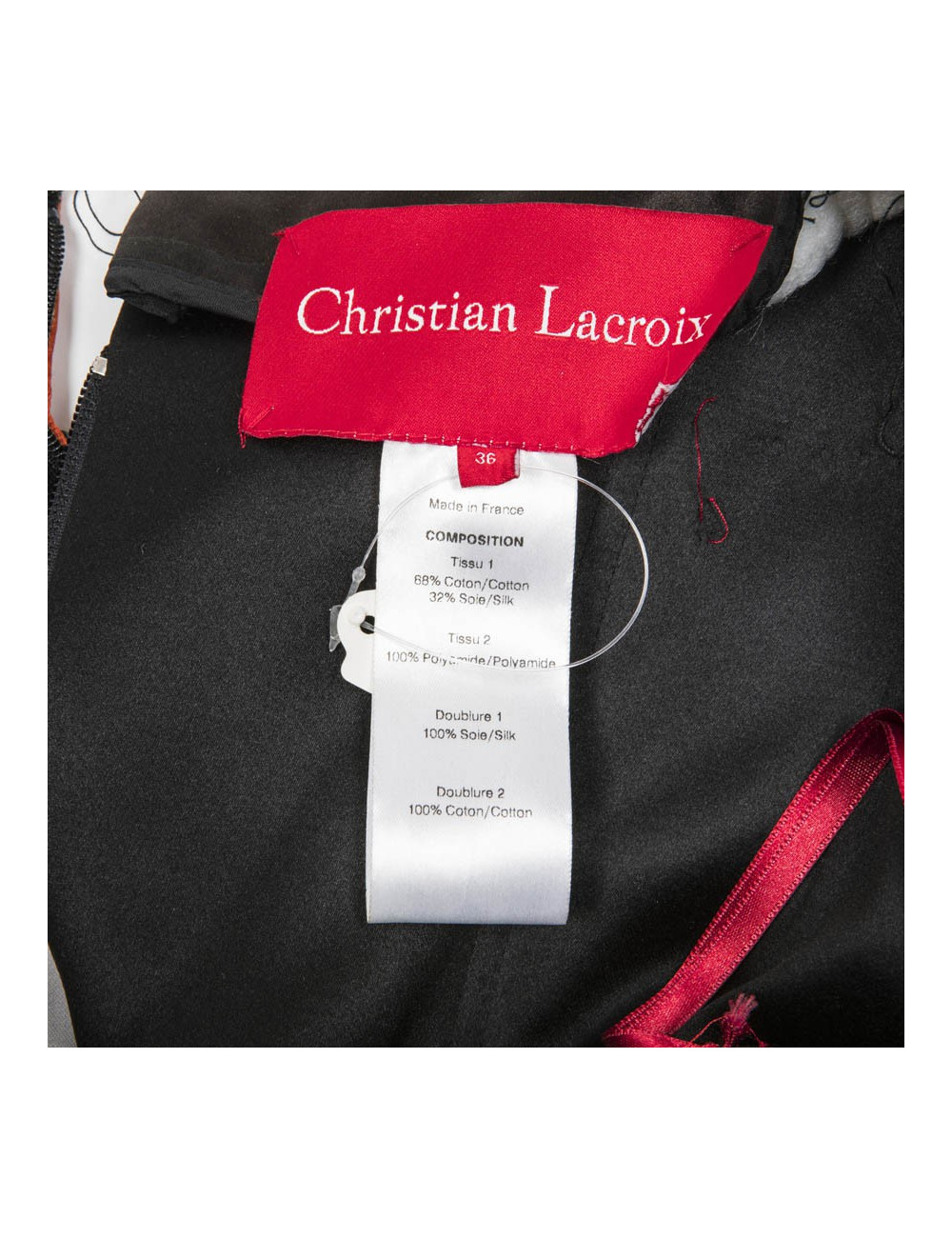 CHRISTIAN LACROIX couture dress in multicolored satins size36