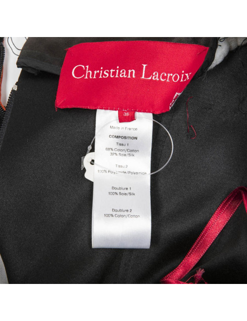Robe Couture CHRISTIAN LACROIX satin multicolore T36