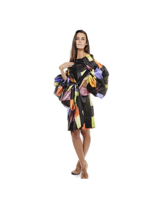 Robe Couture CHRISTIAN LACROIX satin multicolore T36