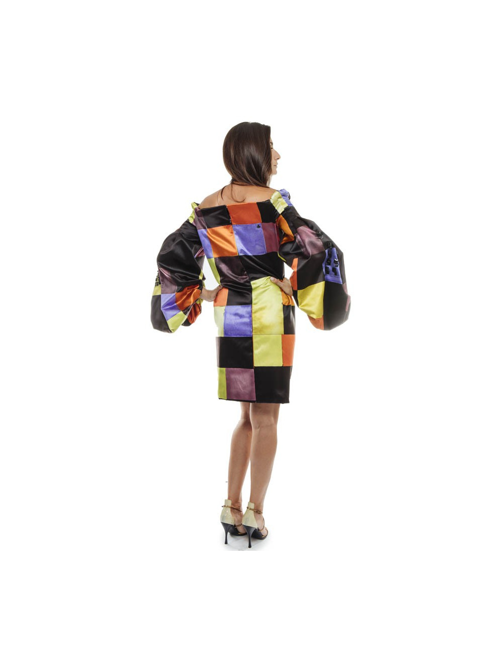 Robe Couture CHRISTIAN LACROIX satin multicolore T36