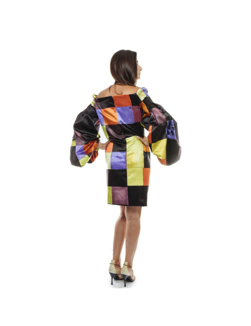 Robe Couture CHRISTIAN LACROIX satin multicolore T36